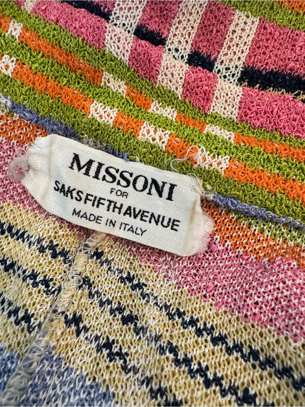 Vintage Missoni Multicolor Plaid Knit Blazer in Pink, Green, Orange, Blue - Picture 5 of 8